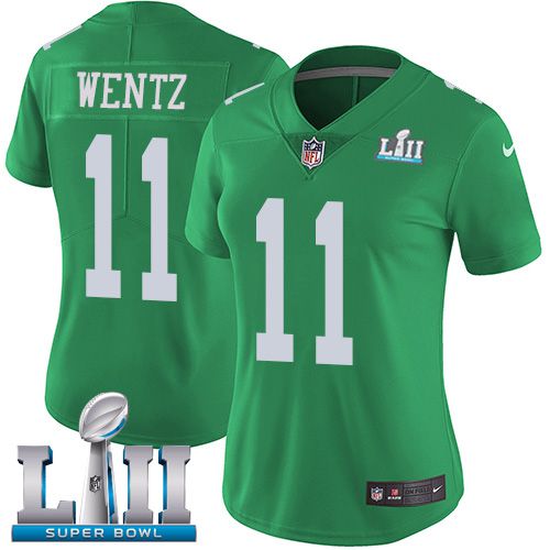 Women Philadelphia Eagles #11 Wentz Dark green Limited 2018 Super Bowl NFL Jerseys->women nfl jersey->Women Jersey